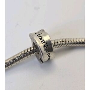 Chamilia I Love You More Sterling Silver Spacer Charm Bead 925 Retired